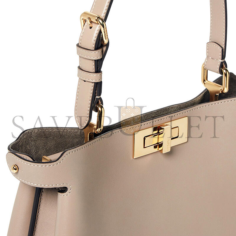 F**di peekaboo soft medium dove grey leather bag 8bn353aovhf0e65 (33*25.5*10cm)
